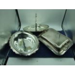 Mappin and Webb Princess Plate Serving Dish , Lidded Serving Dish and Plated Basket