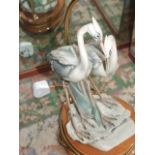 Capodimonte Heron Table Lamp 27 inches tall overall height ( no damage )