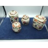 4 Masons Mandalay Lidded Pots tallest 6 inches ( all perfect )