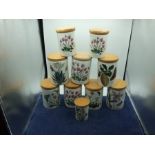 11 Portmeirion Lidded Pots ( largest 5 1/4 inches including lid )