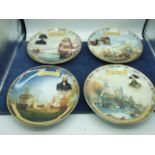 Danbury Mint Nelsons Great Battles Plates set of 4 with certificates and stands