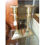 Pair of Brass Candlesticks 9 1/2 inches tall