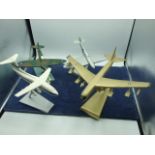 10 Handmade Wooden Model Aircraft on stands