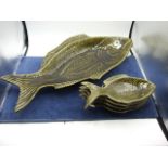 Caso Puro Portugal Lage Fish Serving Dish approx 22 inches long and 4 small dishes ( one has a