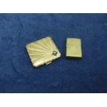 Zippo Brass Marlboro Lighter and Stratton Compact