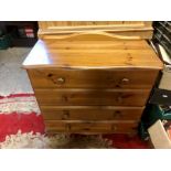 Modern 4 Drawer Pine Chest