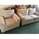 Next 2 seater sofa 2 armchairs and footstool