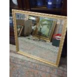Gilt Framed Wall Mirror with beveled edge glass approx 27 x 27 inches