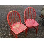 2 Painted Ercol Stickback Chairs