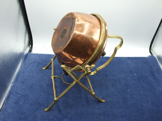 Copper Spirit Kettle on Brass Tipping Stand - Image 5 of 5
