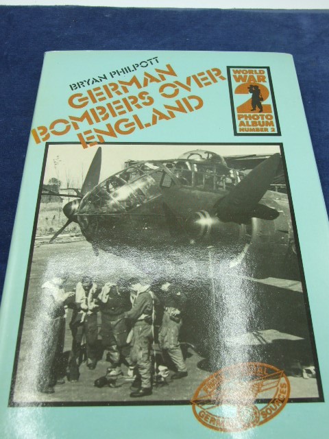 Germans bombers over England, world war 2 photo album number 2, by Bryan Philpot, with dust cover.