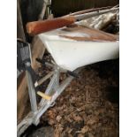 14ft wooden sail dinghy construction in traditional style of mahogany ply with paddles & sails