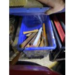 box of wood turning and working chisels