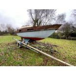 21ft sail boat with mast and boom on Alko trailer