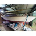 19ft trailer sailer boat, damage to the hull in 1987 storm been dry stored since so needs restoring,