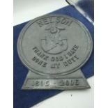 Lead Nelson Plaque 12 inches tall