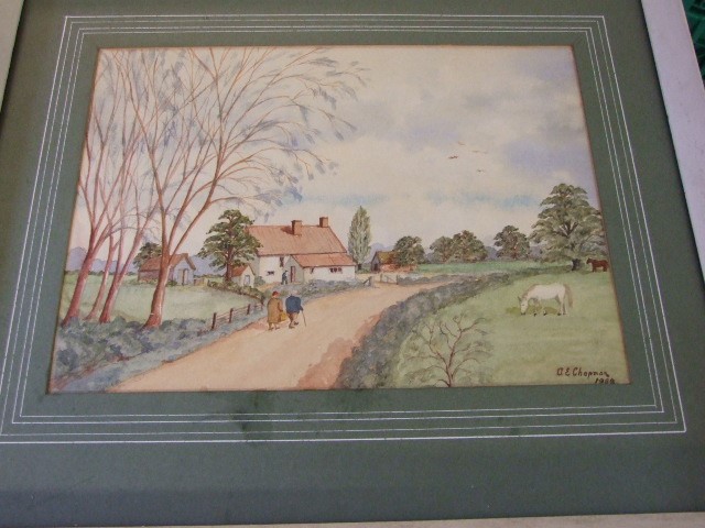 A E Chapman watercolour 34 x 23 cm