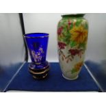 Fallon wars vase with green vase, blue glass and gold vase