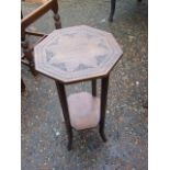 Carved Top Side Table / Pot Stand 12 x 12 inches 24 tall