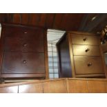 Pair of Modern 3 Draw Bedside Chests 18 inches wide 16 deep 24 tall