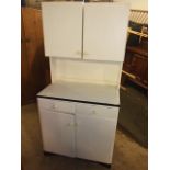 Vintage Kitchenette with enamel top 33 1/4 inches wide 20 deep 69 tall
