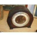 Smiths Oak Cased Mantle Clock with pendulum ( no key )