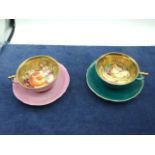 2 Royal Sealy Cabinet Cups and Saucers