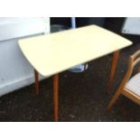 Retro "Centa Table" Yellow Formica Topped Kitchen Table 24 x 41 inches 30 tall