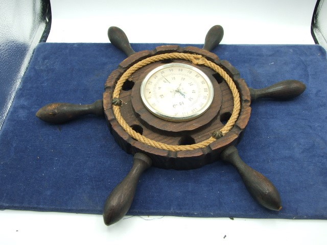 Ships Wheel Barometer approx 16 inches