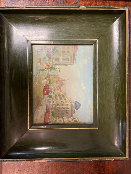 ANTAL BERKES (HUNGARIAN 1874-1938) Framed and glazed street scene, Budapest, 22 x 16.5 cm opening 39 - Image 2 of 5