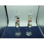 2 Glass Thermometers 13 1/2 inches tall