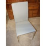 Light Grey Dining Chair with metal legs