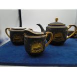 Geisha tea set, pieces as found.