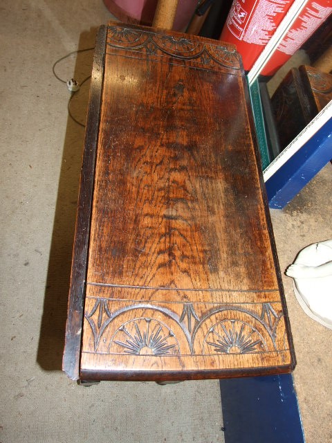 Antique Carved Oak Gateleg Table - Image 3 of 3