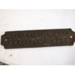 Plowright & Sons Swaffham no 2B Cast Iron Badge 11 1/2 inches long