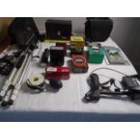 Large lot of camera accessories including Corkins creative filter system (10+ lens) in jetlite bag