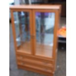 Modern 2 Door Display Cabinet with 2 Draws below 32 inches wide 52 tall