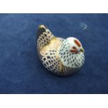 Royal Crown Derby Chicken with gold stopper