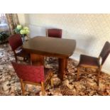 Oak draw leaf table & 4 chairs
