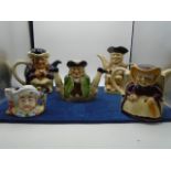 4 Tony Wood Toby jug character Teapots plus one un named in similar style