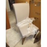 Claudio Scroll Back Leatherette Dining Chair Dark Legs