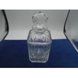 Hand cut glass decanter, perfect condition