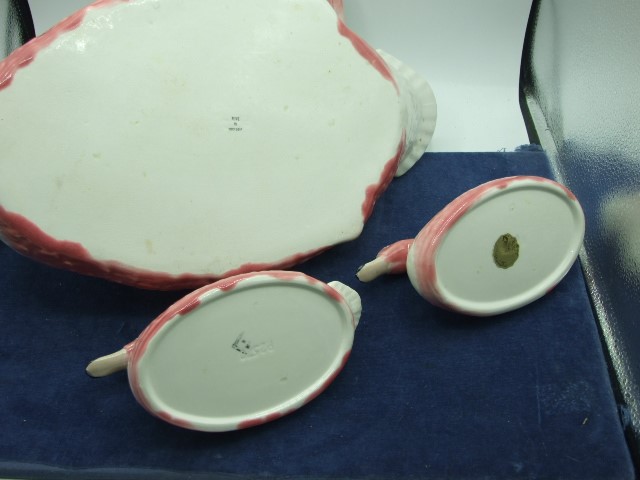 Pink Duck Egg Holder 18 inches long and 2 small dishes - Image 5 of 7