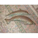 Metal Dolphin Wall Hanging 30 inches wide ( rusty )