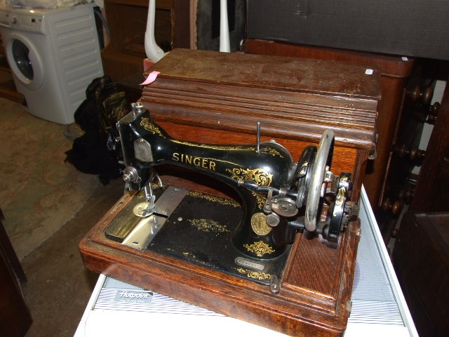 Singer Oak Cased Sewing Machine