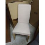 Alton Scroll Back Dining Chair Light Legs Ivory Fabric