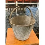 Vintage Galvanised Pail with riveted banding