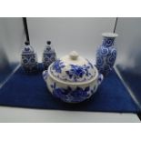 Lot of Blue and white china inc some staffordshire