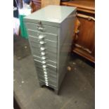 Metal 15 Drawer Filing Cabinet 16 x 11 inches 39 1/2 tall