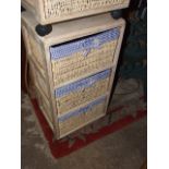 2 Wicker Draw Storage Units both 16 inches wide 13 deep